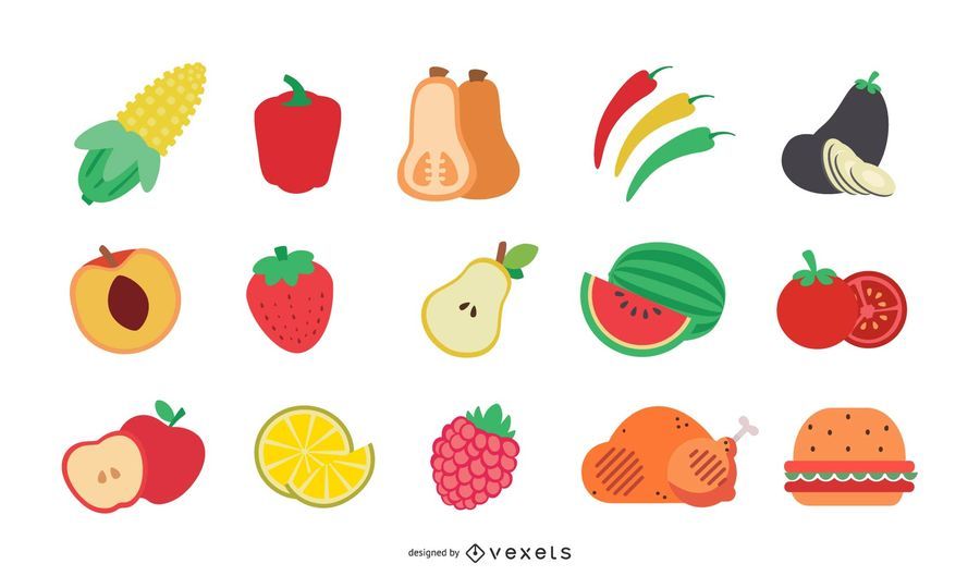 Lebensmittel Obst und Gemüse Vektor Lebensmittel Obst und Gemüse Vektor