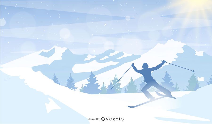 Esqui No Projeto Da Montanha De Neve Esqui No Projeto Da Montanha De Neve
