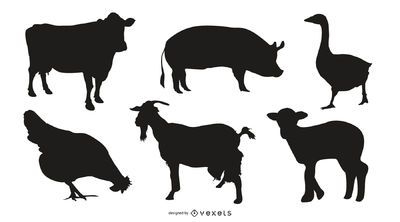 farm animal silhouettes