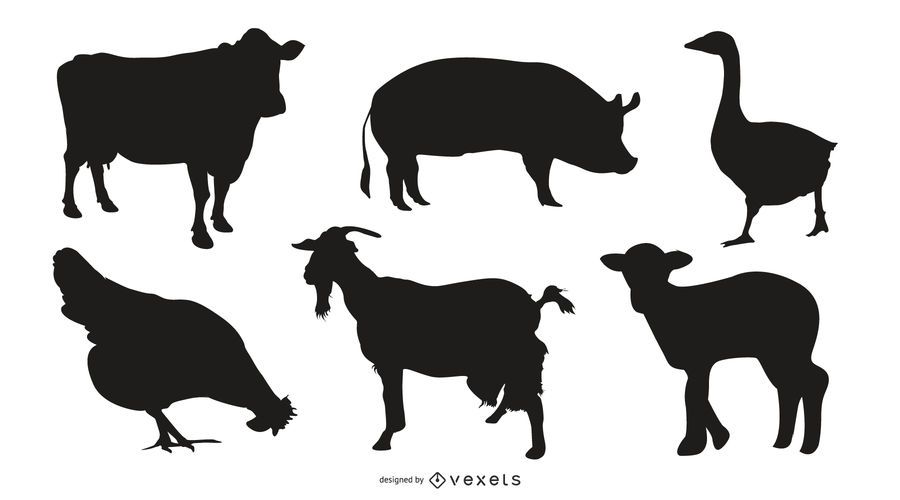 Conjunto de vetores de animais de fazenda Conjunto de vetores de animais de fazenda