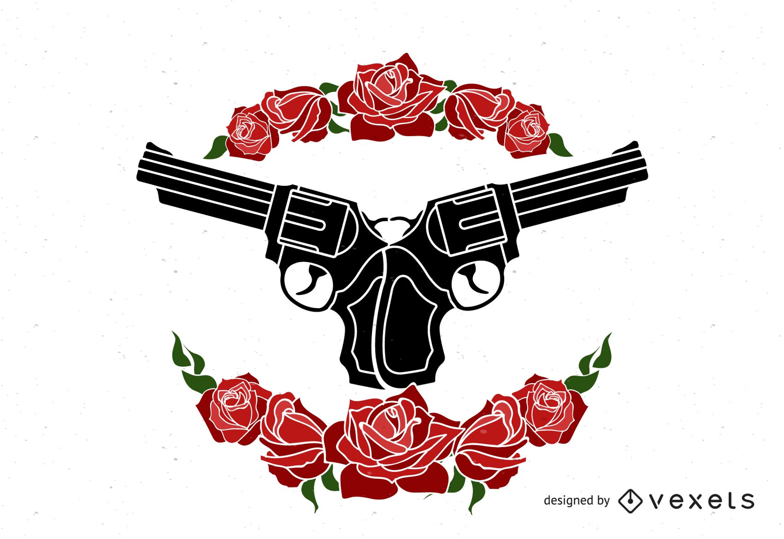 Armas de fuego con diseño de rosas