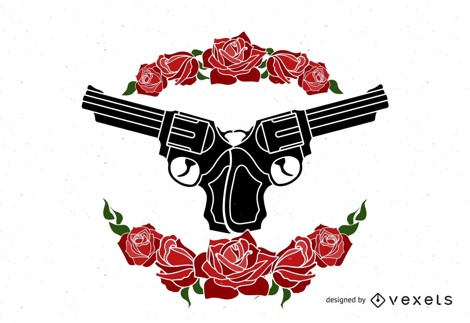 Download Guns And Roses Design - Vector Download