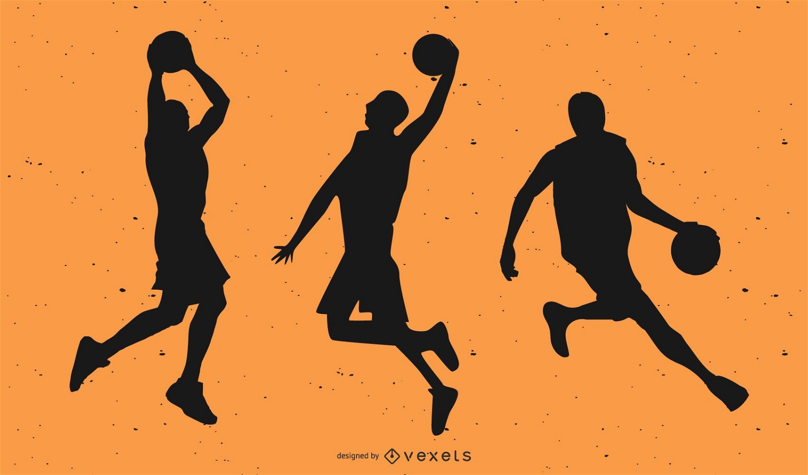 Basketball Player Silhouettes Set