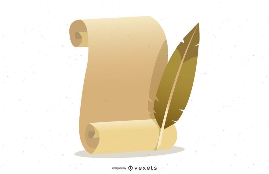 Papel velho de vetor com caneta de pena Papel velho de vetor com caneta de pena