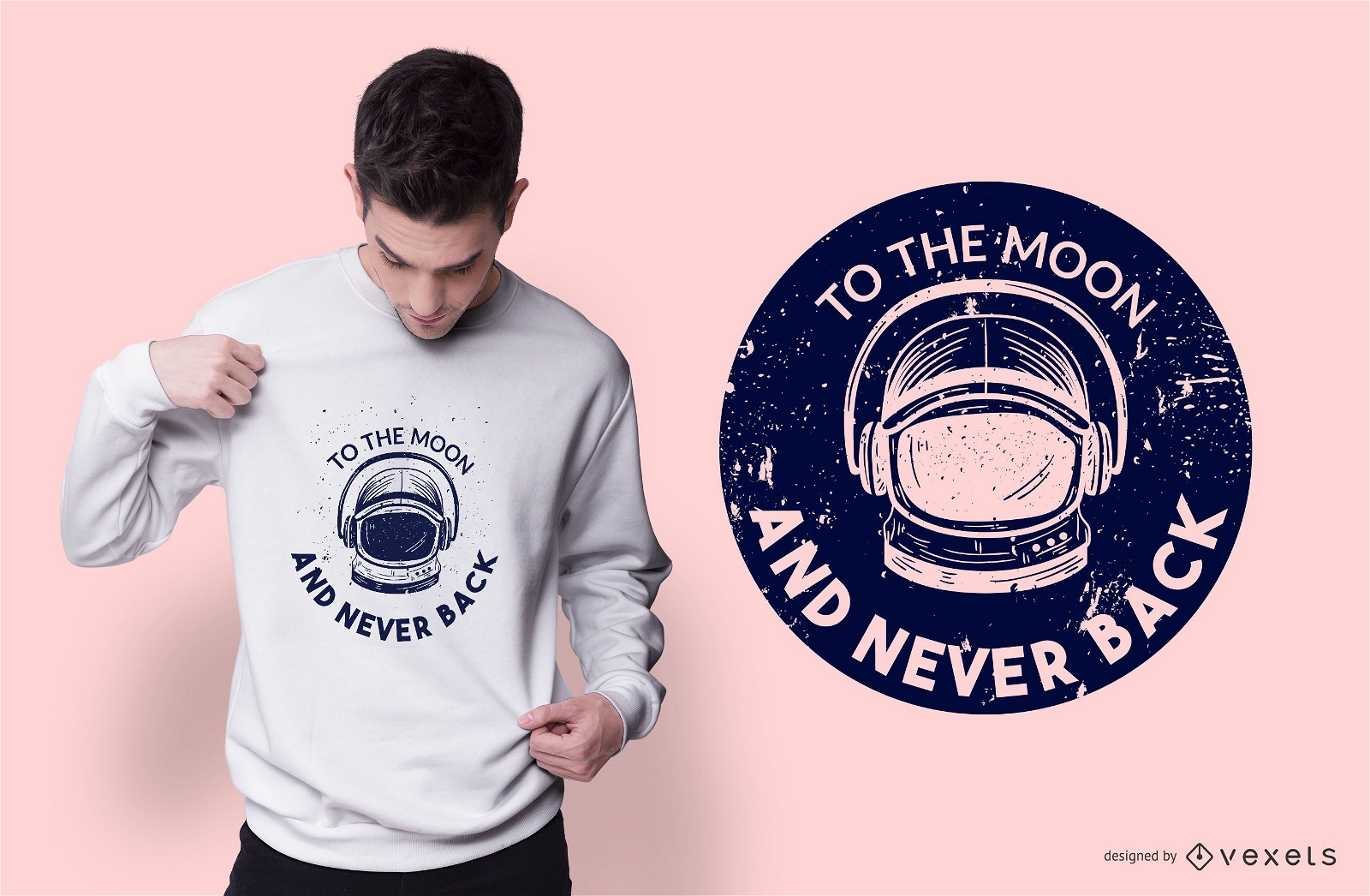 Design de camisetas para a lua