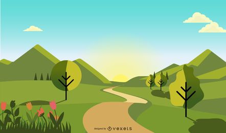 Natural Scenery illustration design