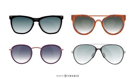 Conjunto de ilustración de gafas de sol de verano
