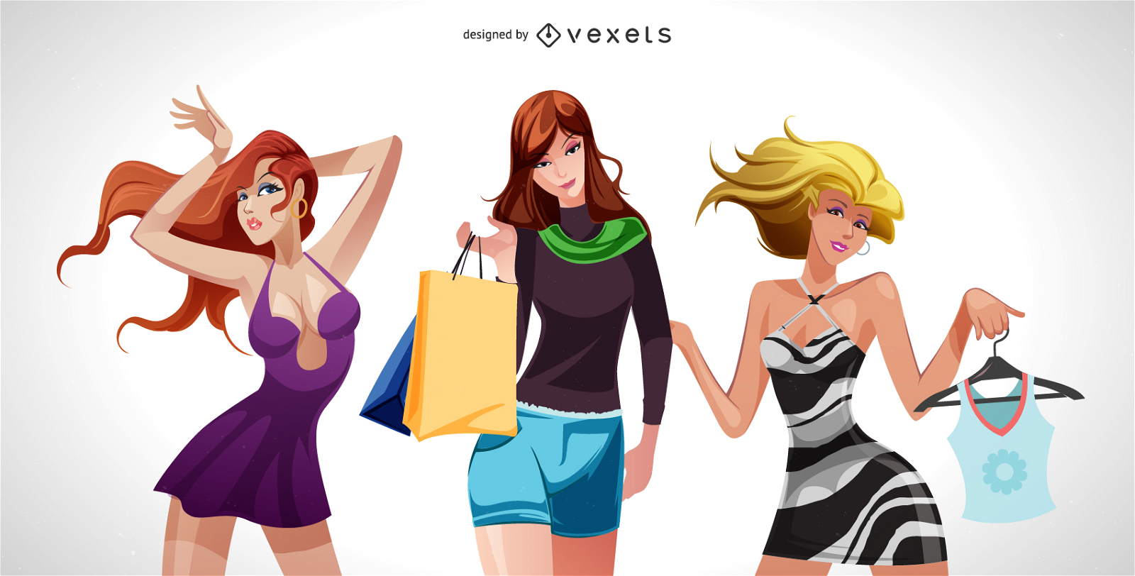 Weiblicher Mode-Illustrator 03 Vektor