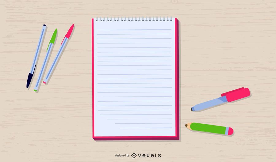 Writing Materials Illustration Design Writing Materials Illustration Design