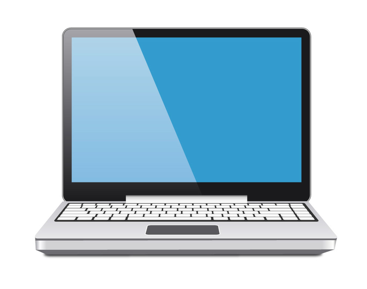Laptop Vector Blue Screen - Vector Download