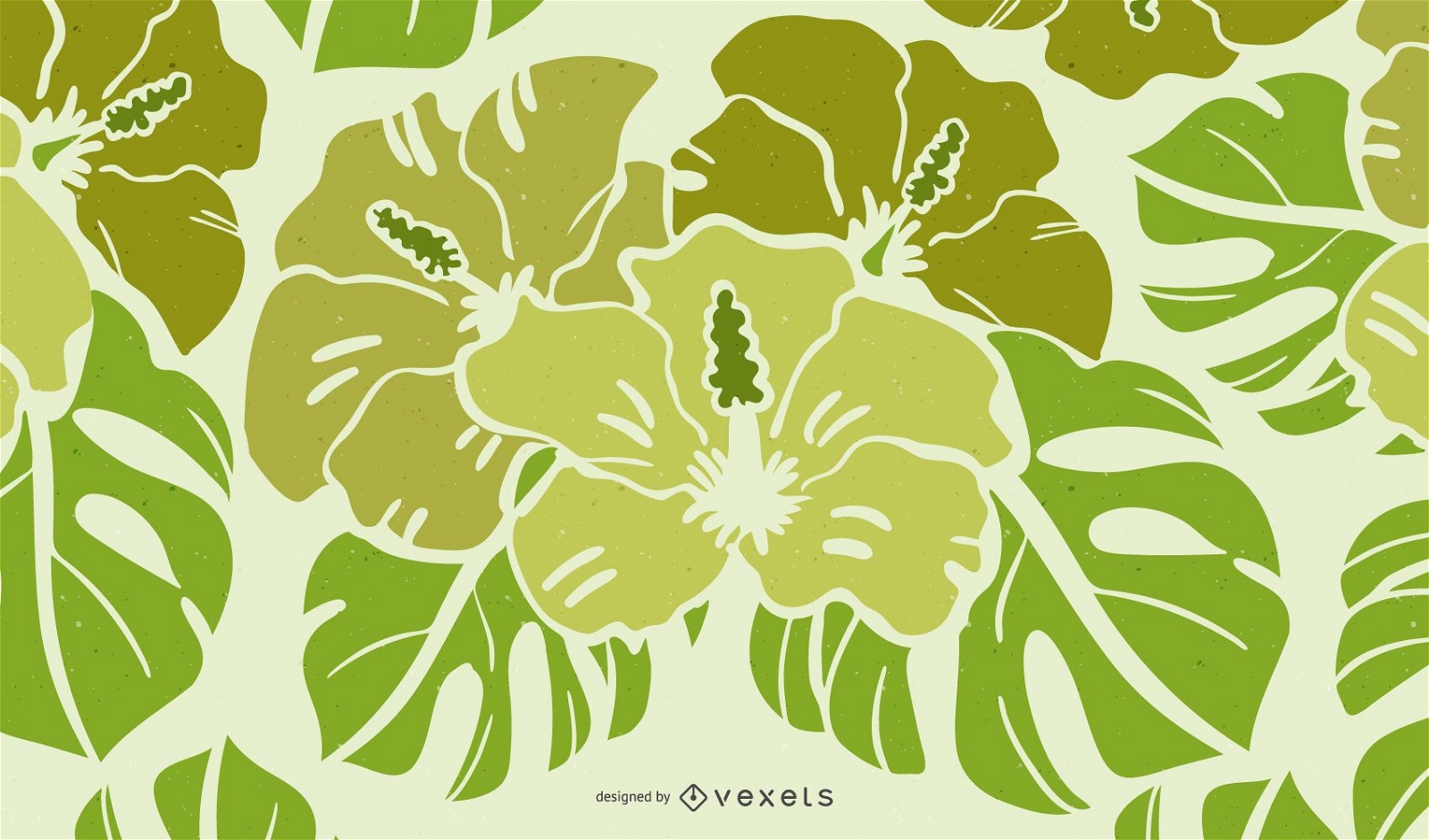 Gráfico vectorial de diseño floral verde