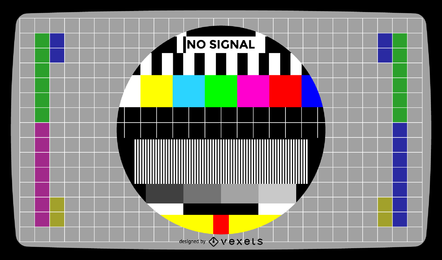 Pantalla de prueba de televisión sin señal ilustración vectorial