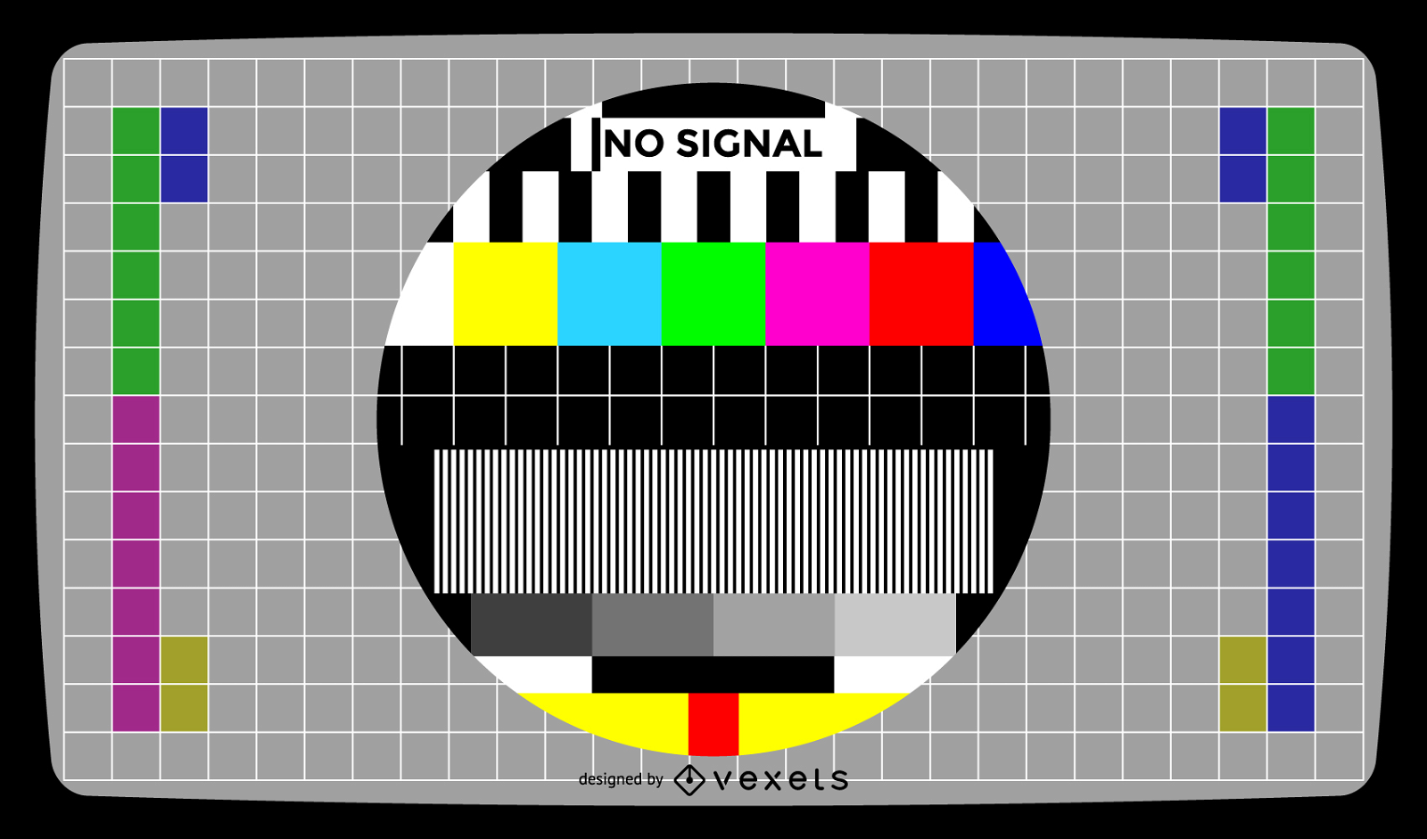 Fernsehtestbildschirm Keine Signalvektorillustration