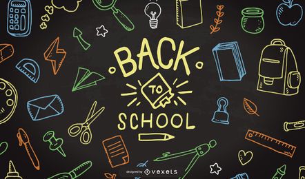 Voltar para a escola ilustração do doodle