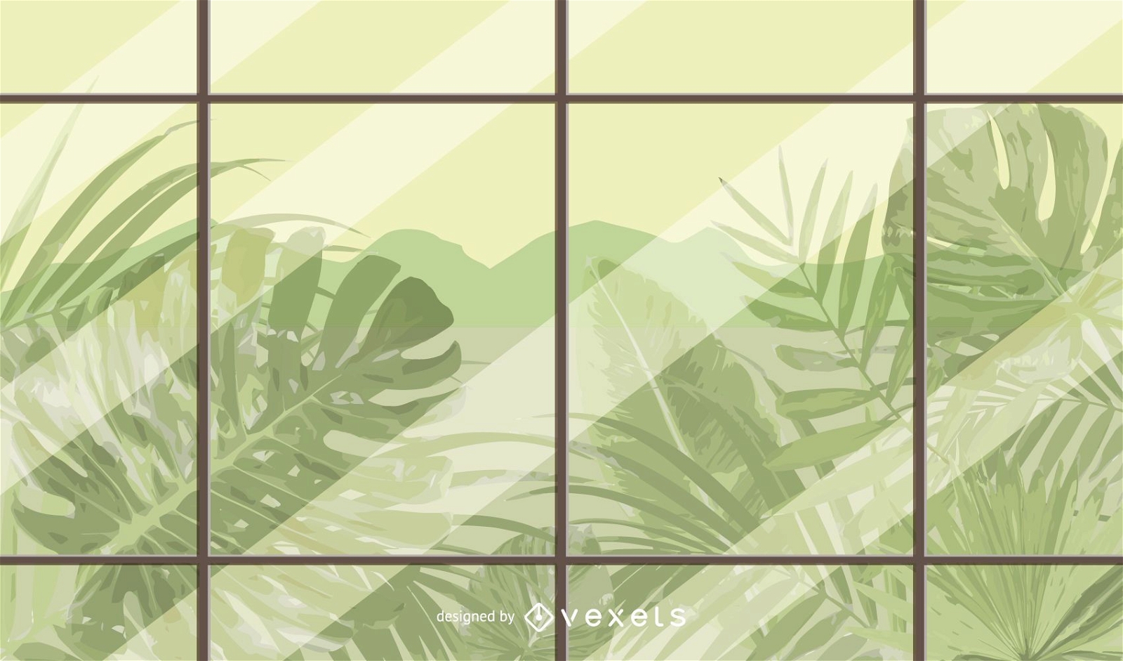 Pflanzen Fenster Illustration Design