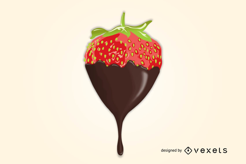 Delicioso Chocolate Mergulhado Morango Delicioso Chocolate Mergulhado Morango