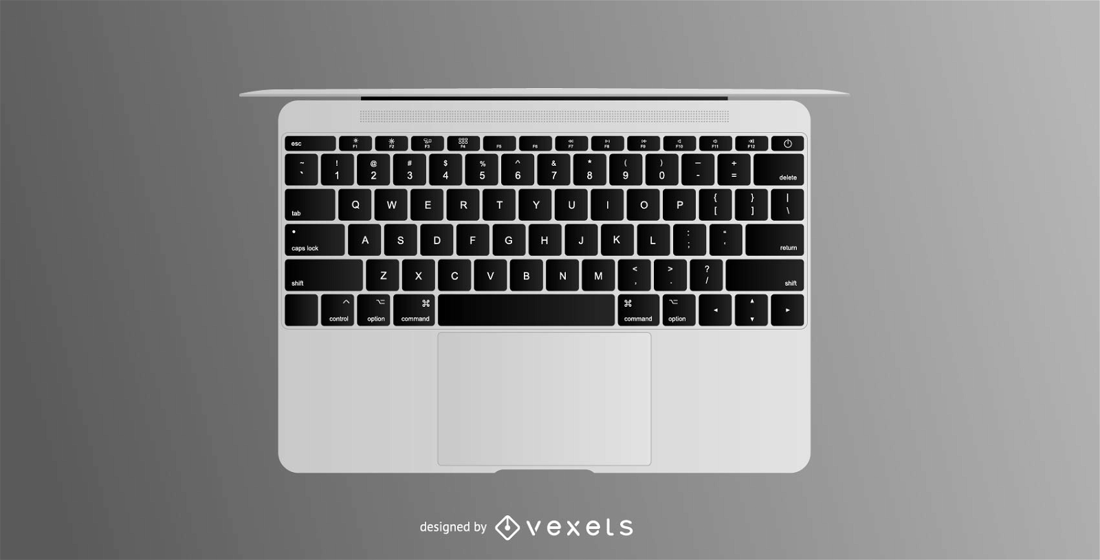 Vector libre de la vista superior de Macbook Pro