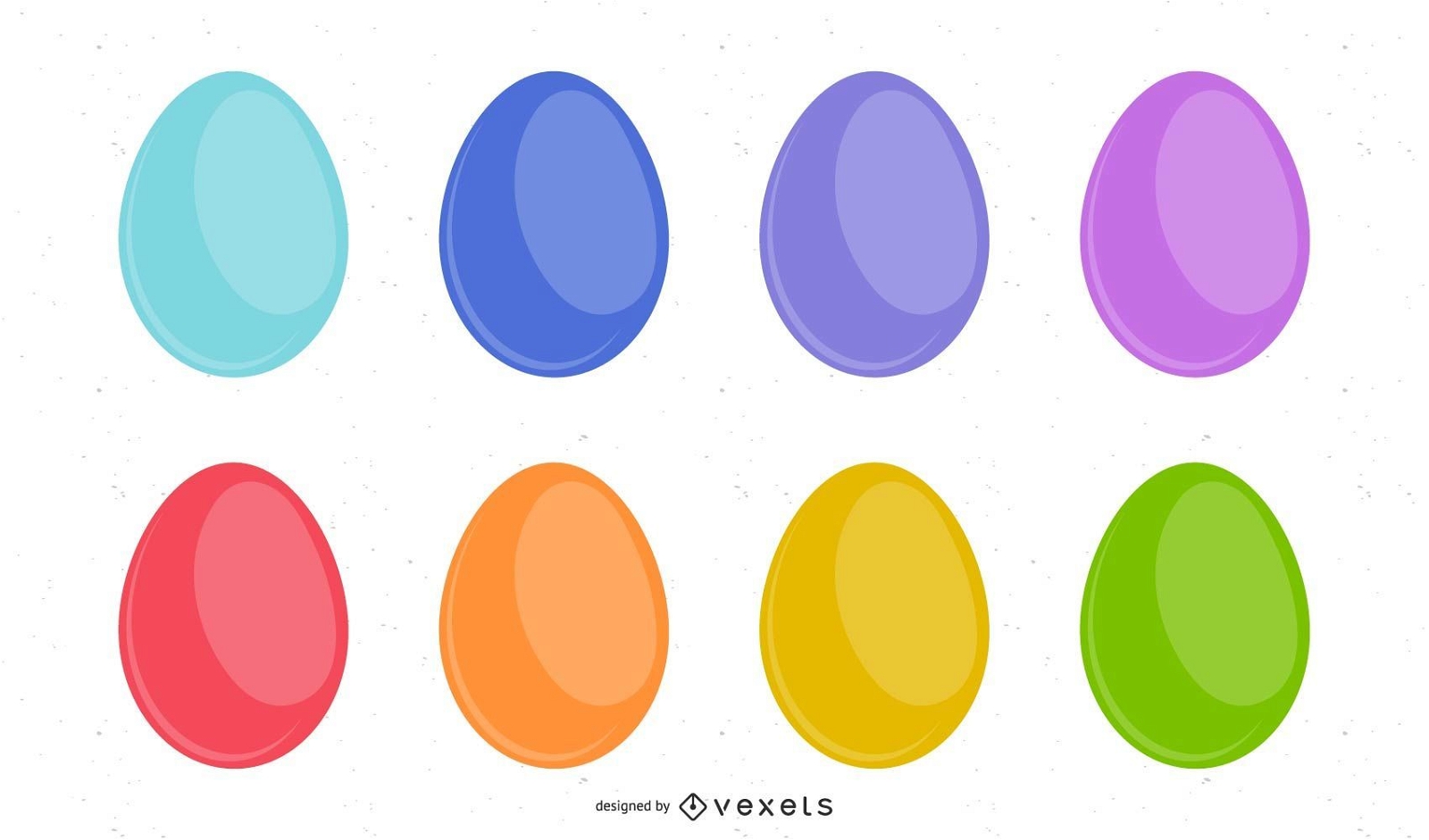 Colorful easter eggs illustration set