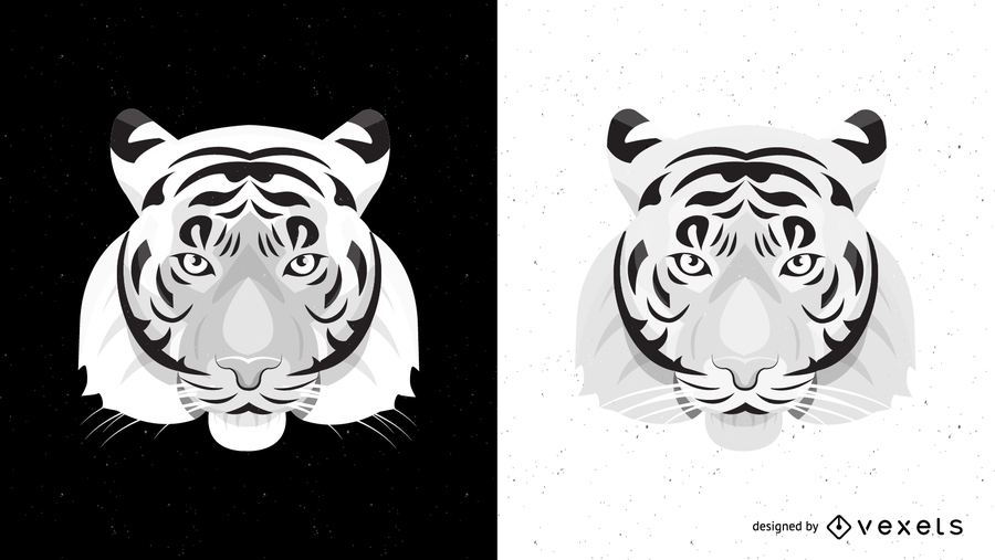 Schwarzweiss-Tiger-Vektor Schwarzweiss-Tiger-Vektor