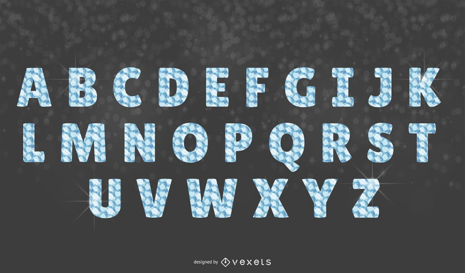 Diamond alphabet letter set