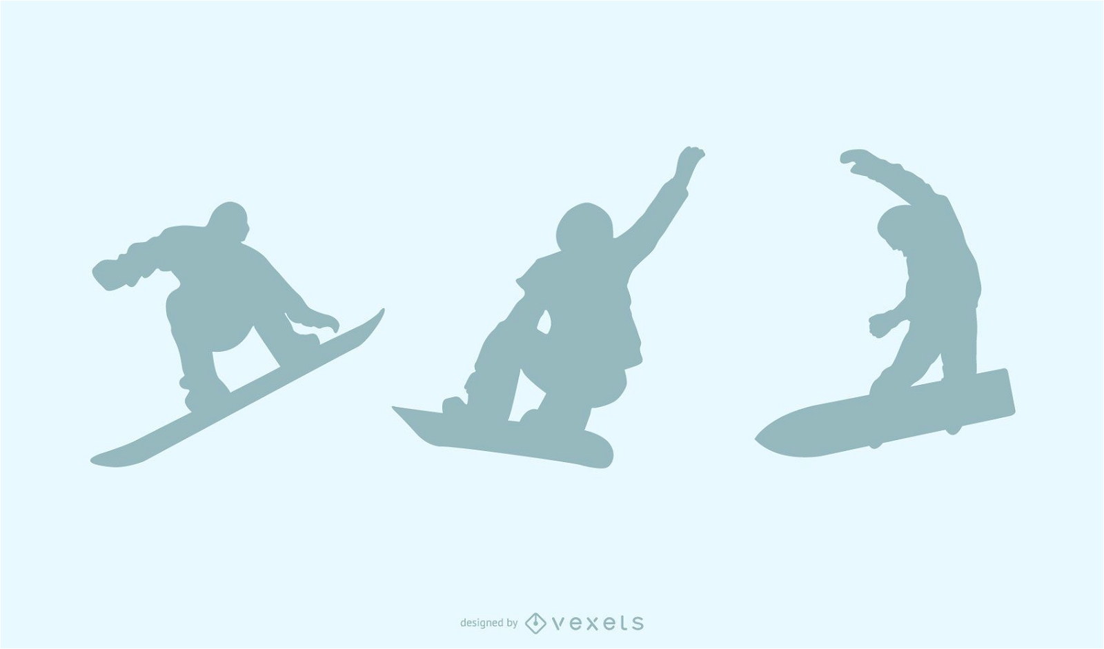 Snowboard silhouette set