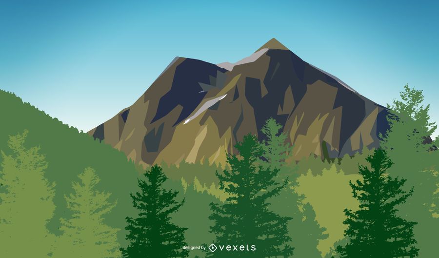 Mountain Scenery Vector Mountain Scenery Vector