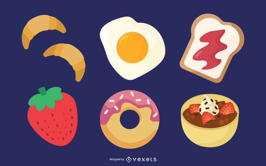 Vector Breakfast Food Eating Vector Breakfast Food Eating