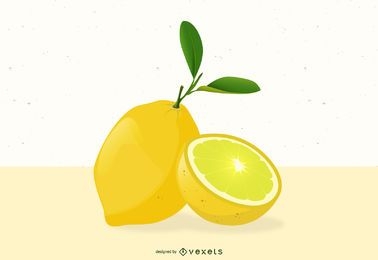 Lemon fruit illustration