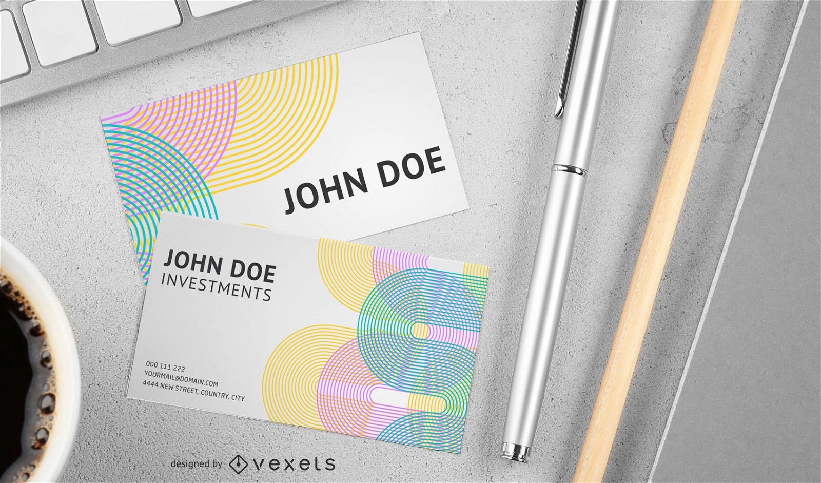 Dynamic Lines Of Business Card Vector