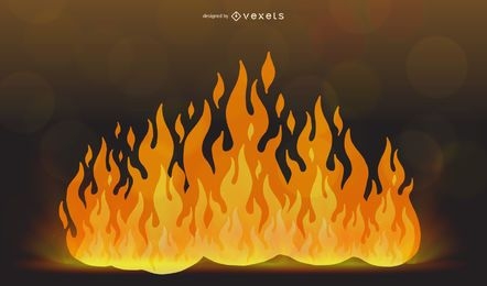 big flames illustration design