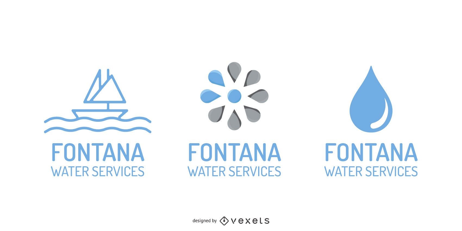 Vector de gráficos de logotipo de tema de agua