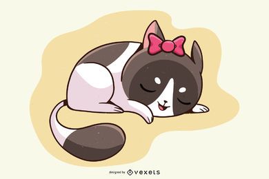 Conjunto de vetores de gato dormindo fofo