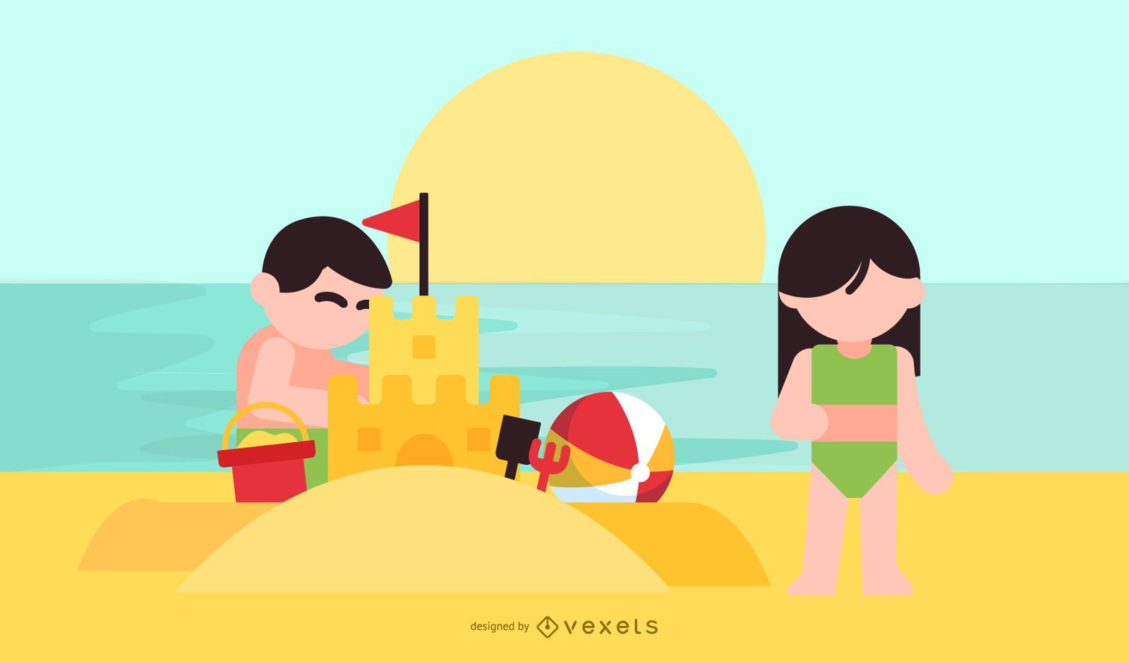 Vector de verano de niños