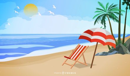 Vector de playa de verano