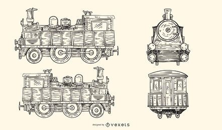 Antigo vetor de trem europeu