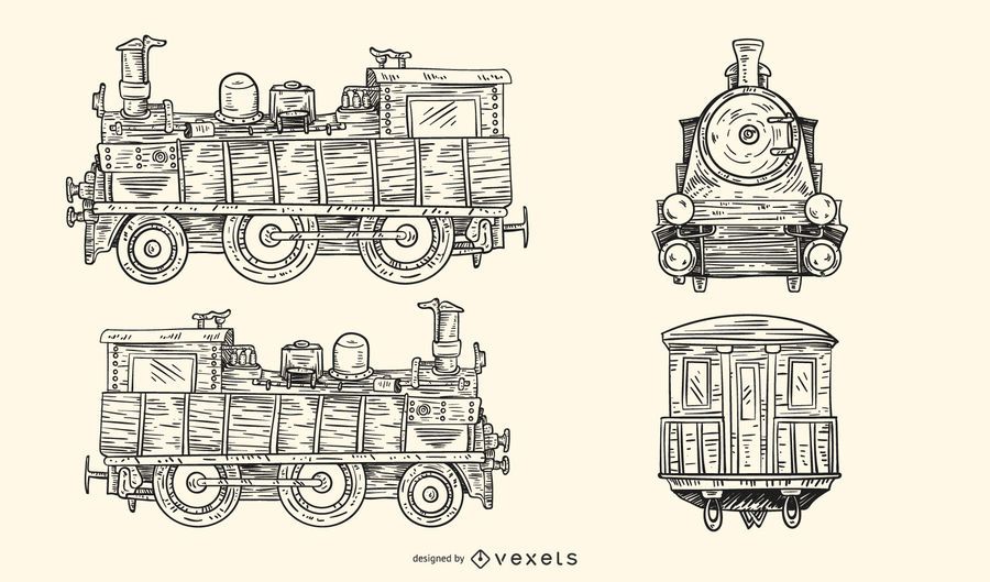 Old European Train Vector Old European Train Vector
