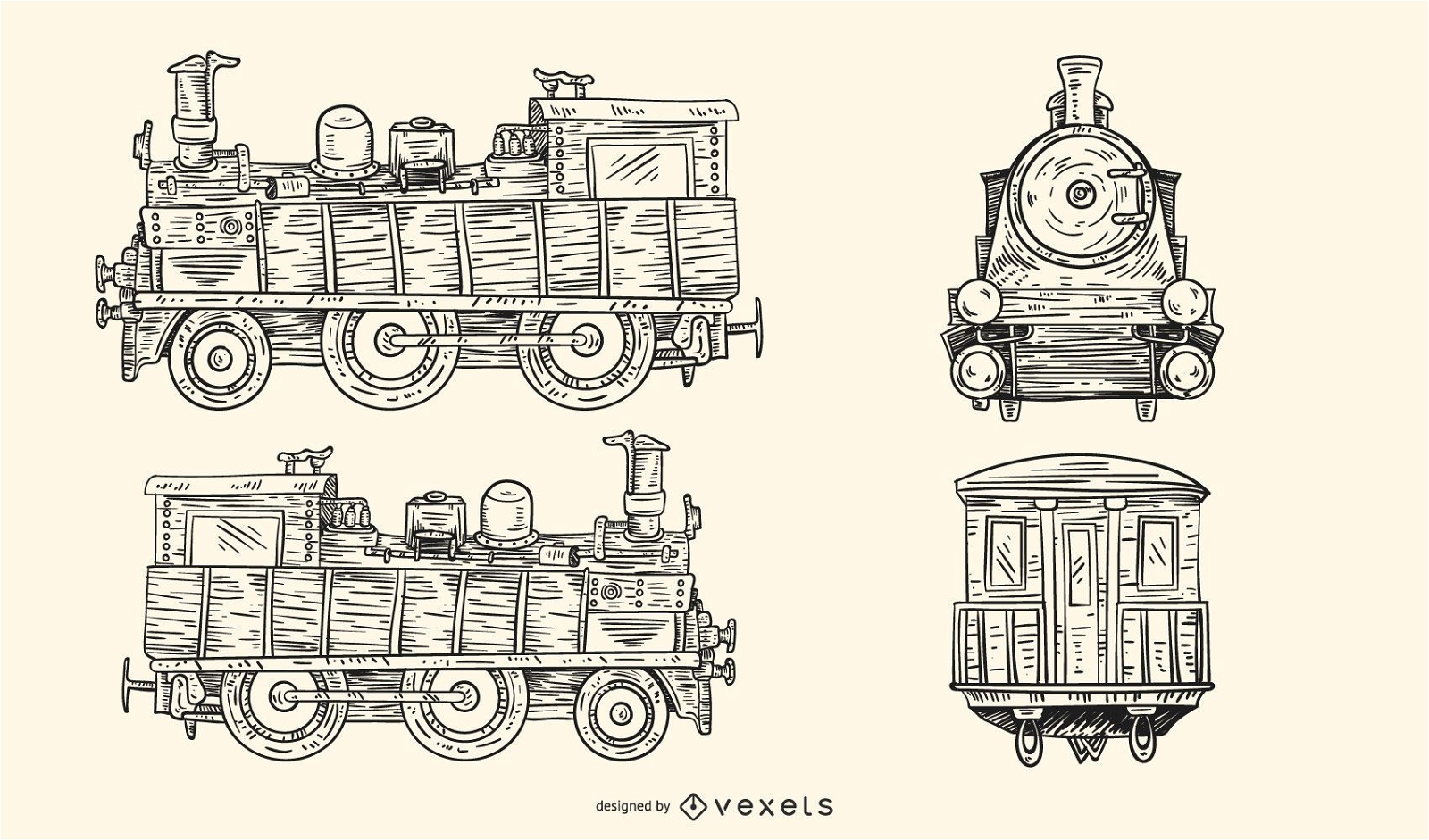 Old European Train Vector