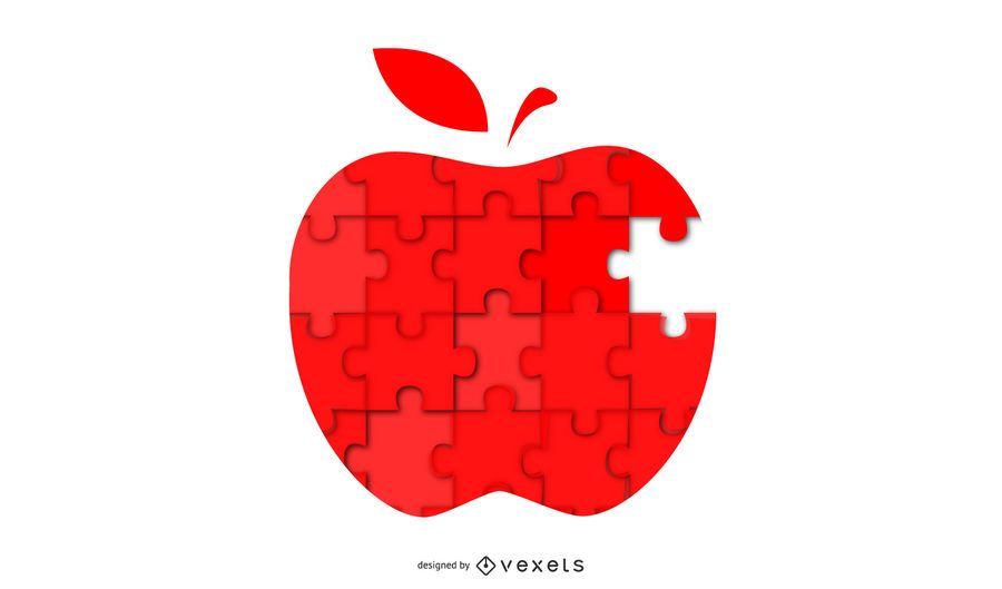 Apple Puzzle Vector Illustration Apple Puzzle Vector Illustration