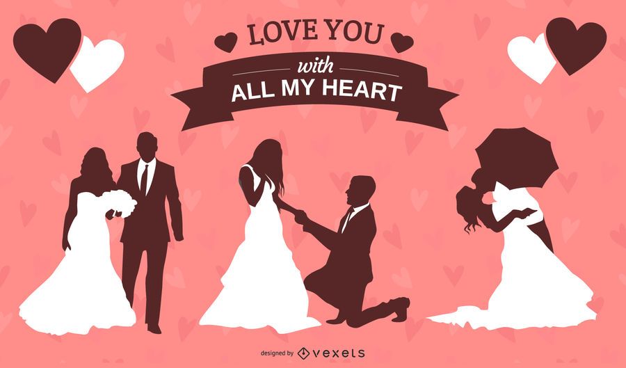Wedding Silhouette Set Wedding Silhouette Set