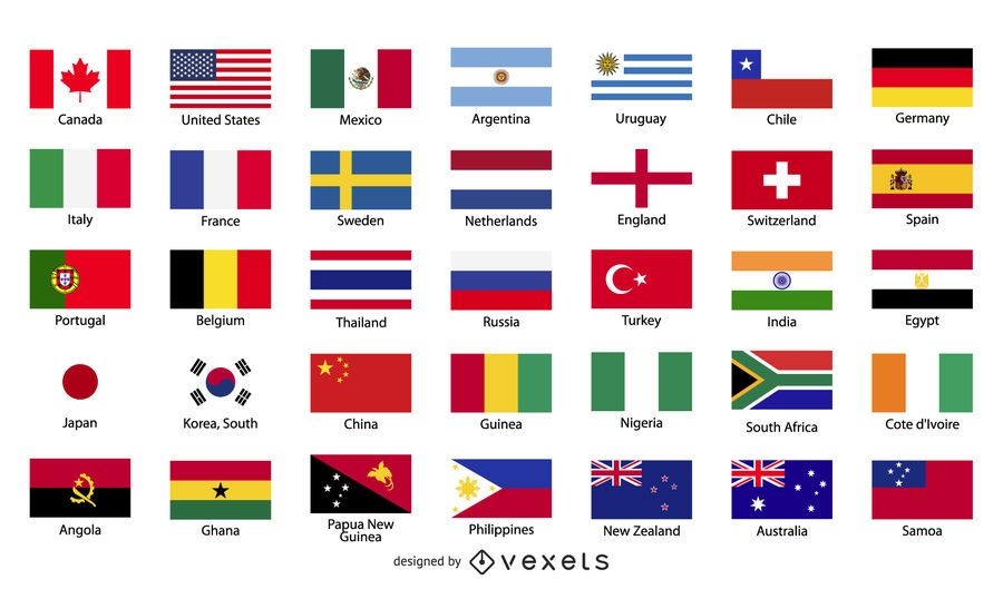 Kostenlose Vector Flaggen Der Welt Vektor Download