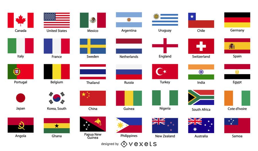 Banderas vectoriales gratis del mundo Banderas vectoriales gratis del mundo