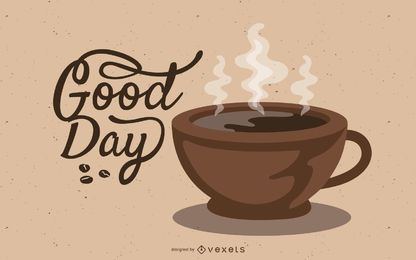 Ilustração das letras da xícara de café