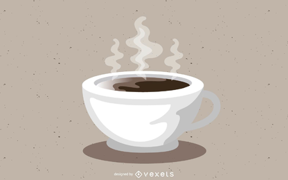 Diseño de vectores de taza de café caliente
