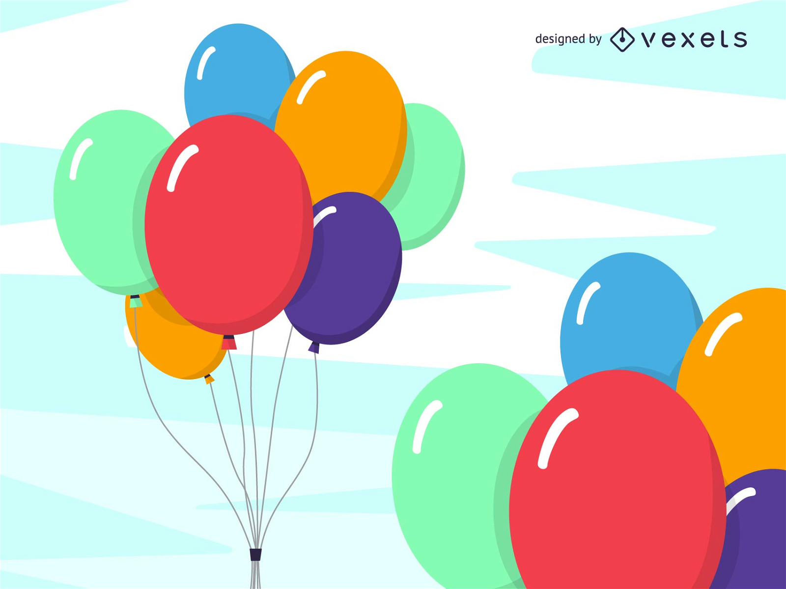 Mehrfarbige Luftballons des Vektors