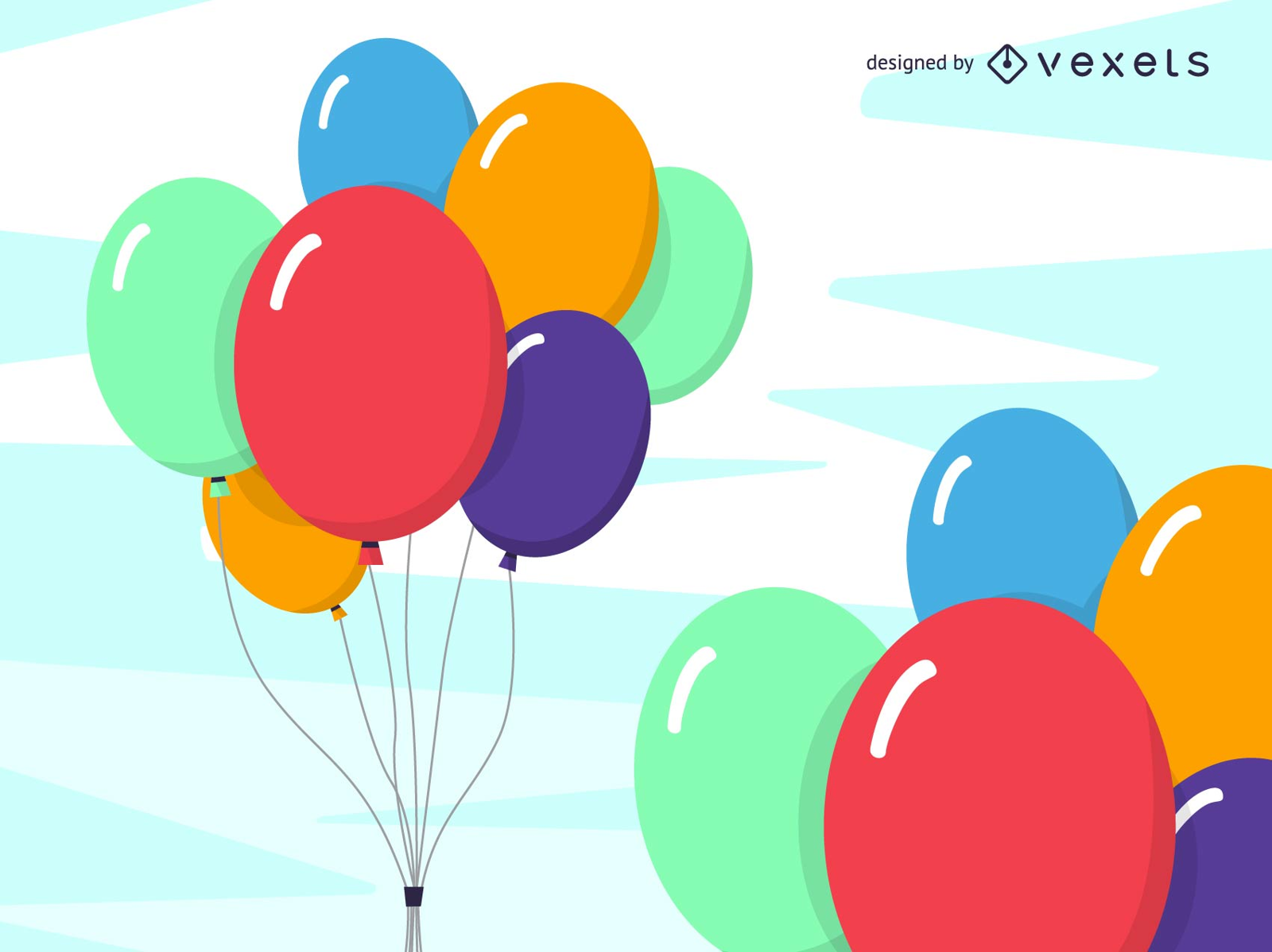 Vector globos multicolores