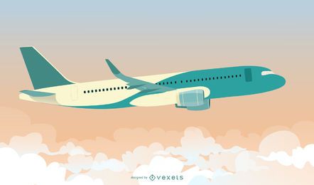 Material de vetor de avião civil