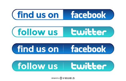 Botões simples do Facebook e Twitter