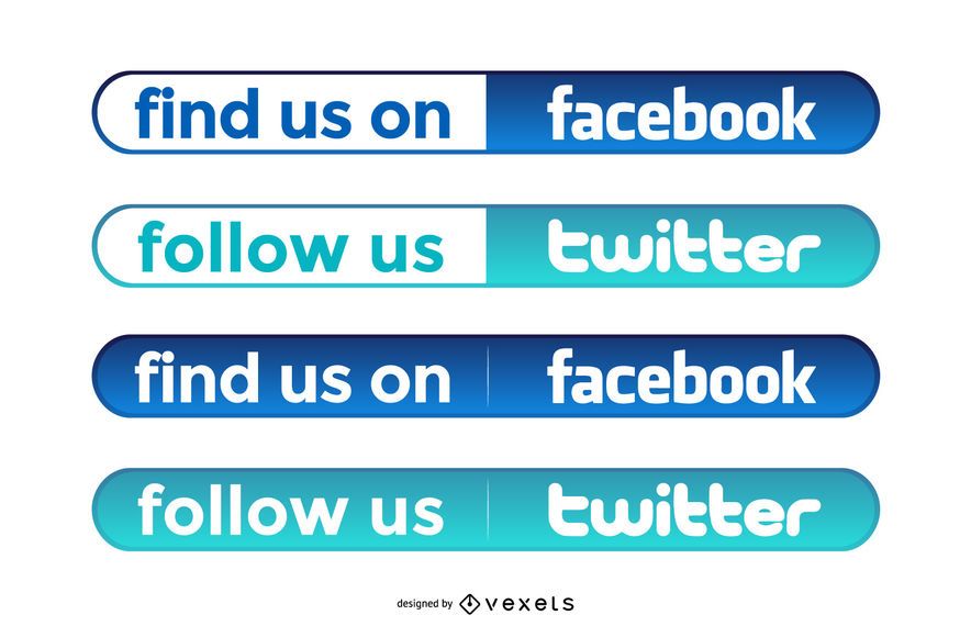 Botões simples do Facebook e Twitter Botões simples do Facebook e Twitter
