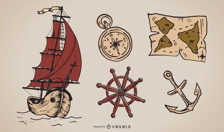 Ancient Nautical Theme Vector
