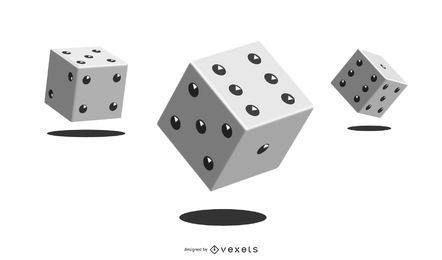 Glücksspiel-Würfel-Vektor